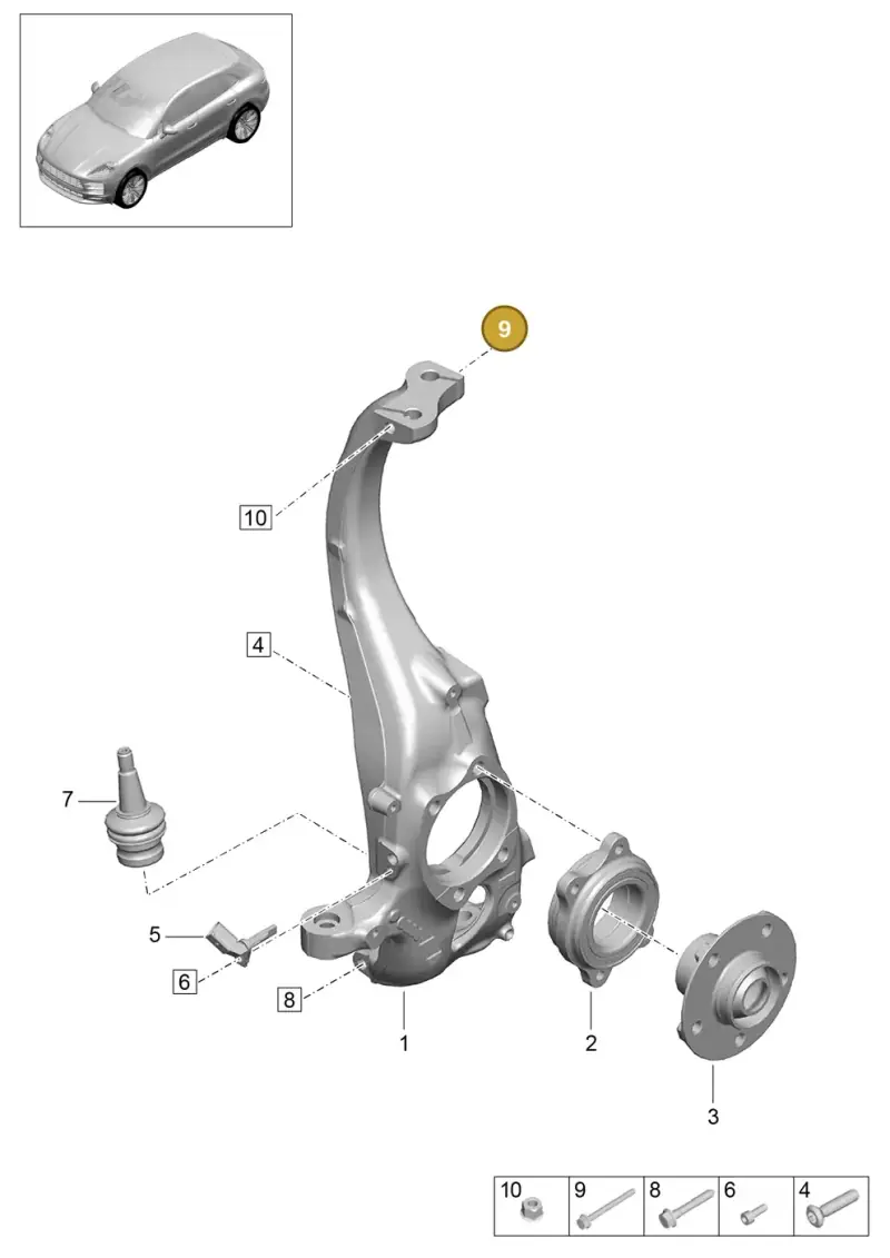 N10770901 — Porsche Macan (2018-2022) diagram p52401020, position 9
