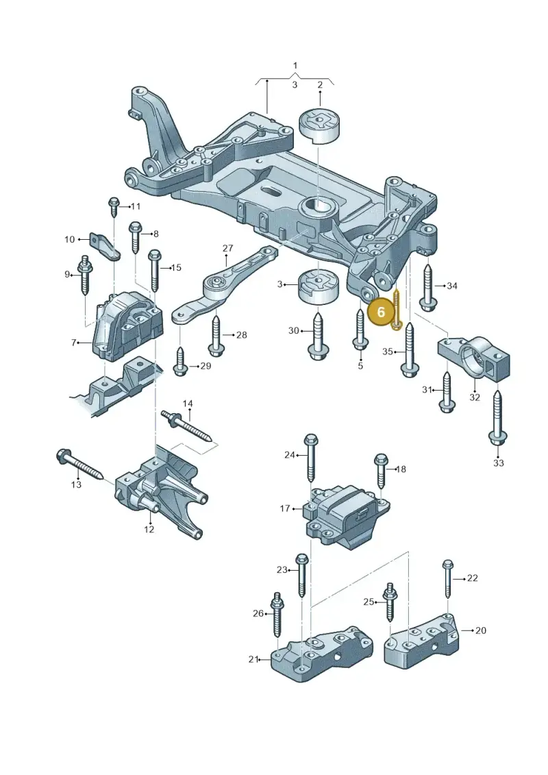 N10773401 — Volkswagen Passat CC (2011-2016) diagram 645199300, position 6
