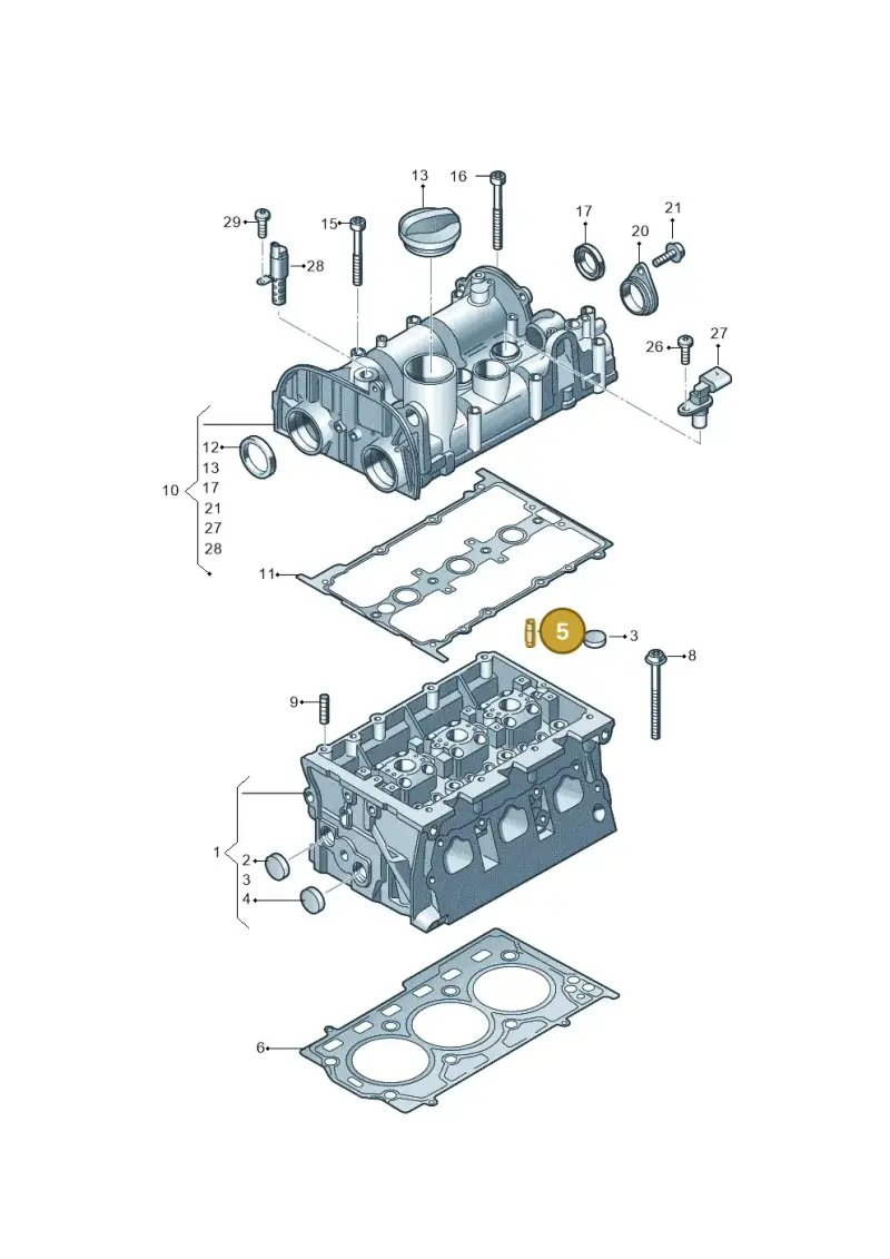 N10773501 — Volkswagen T-Cross 1,0 (2018-2024) diagram 837103400, position 5