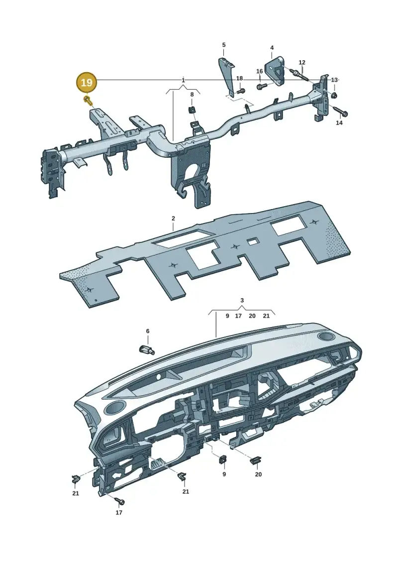N10783801 — Volkswagen Transport. multivan (2019-2024) diagram 7em857000, position 19