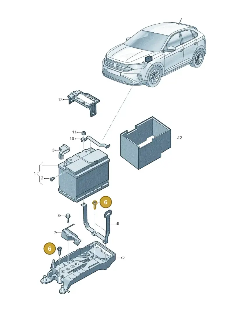N10785701 — Volkswagen Taigo (2021-2024) diagram 2f0915001, position 6