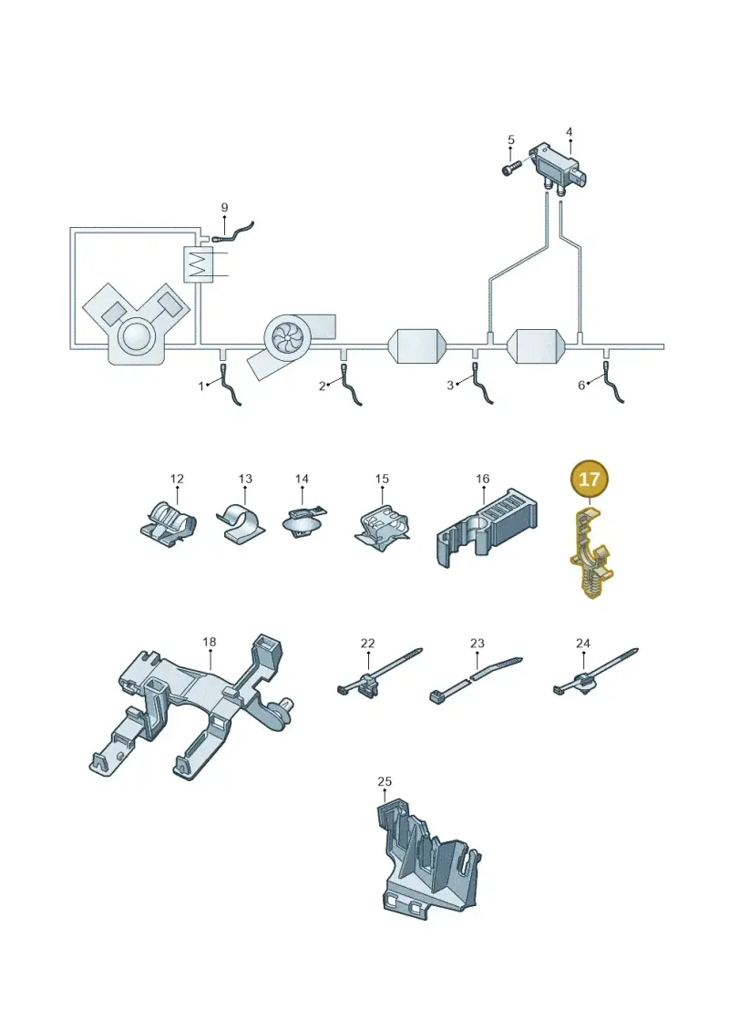 N10804401 — Audi A5 Sportback (2016-2025) diagram 897906003, position 17
