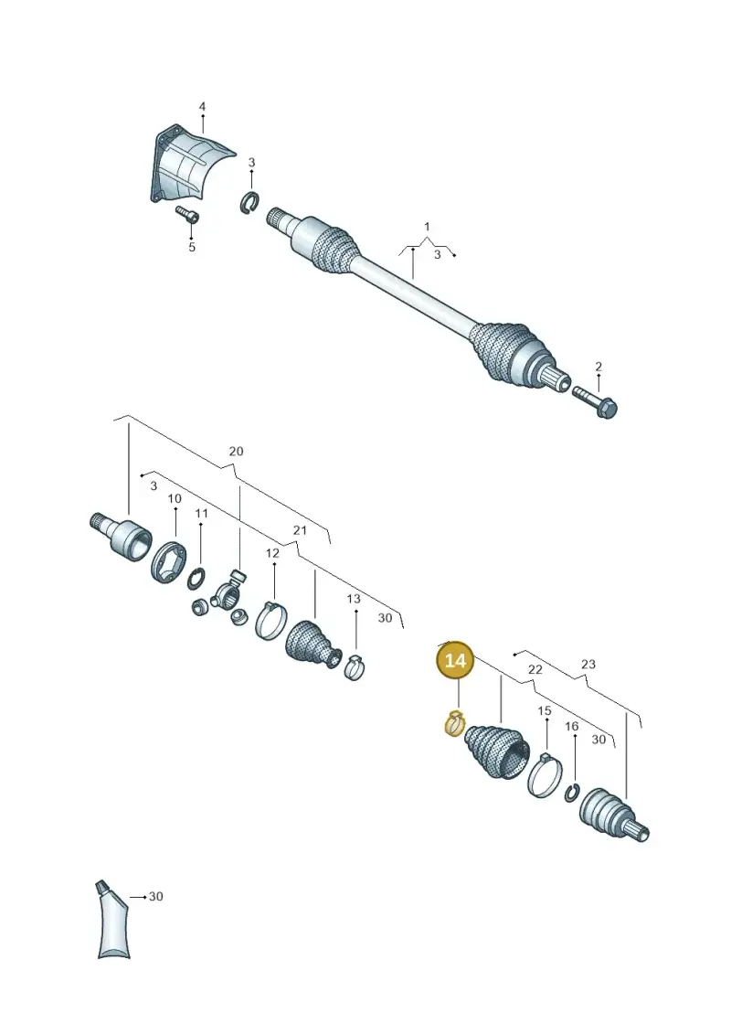 N10805901 — Volkswagen Golf 1.6 (2015-2019) diagram 460407600, position 14