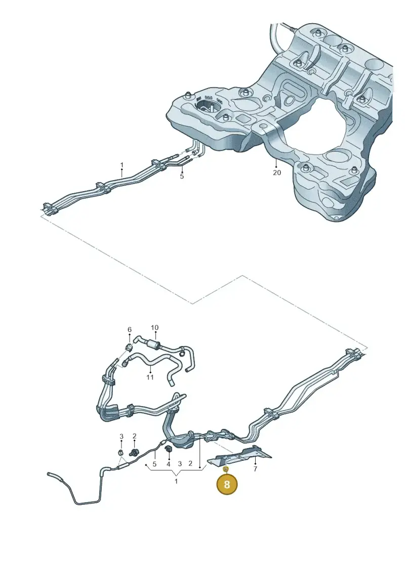 N10814001 — Audi A6 (2018-2025) diagram 838201500, position 8