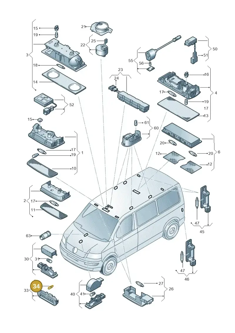 N90051002 — Volkswagen Transp. caravelle (2009-2011) diagram 410947000, position 34