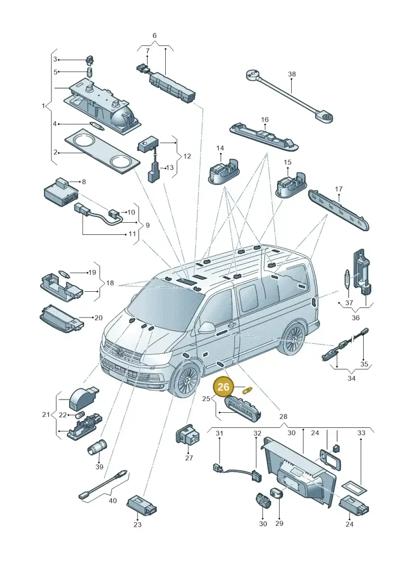 N90051002 — Volkswagen California (2015-2019) diagram 871947010, position 26