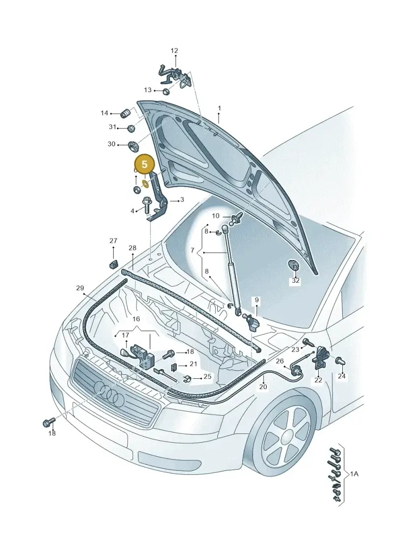 N90057703 — Audi A4/S4 Cabrio./qu. (2002-2006) diagram 273823100, position 5