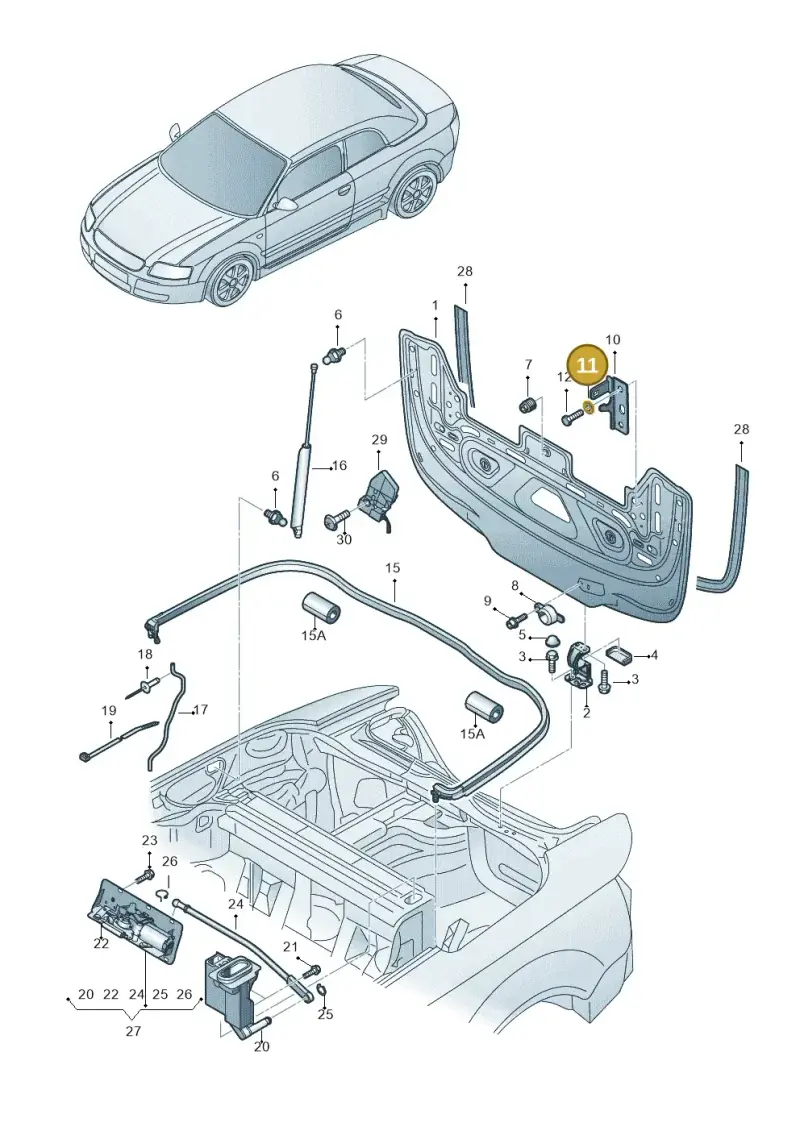 N90057703 — Audi A4/S4 Cabrio./qu. (2002-2006) diagram 273825000, position 11