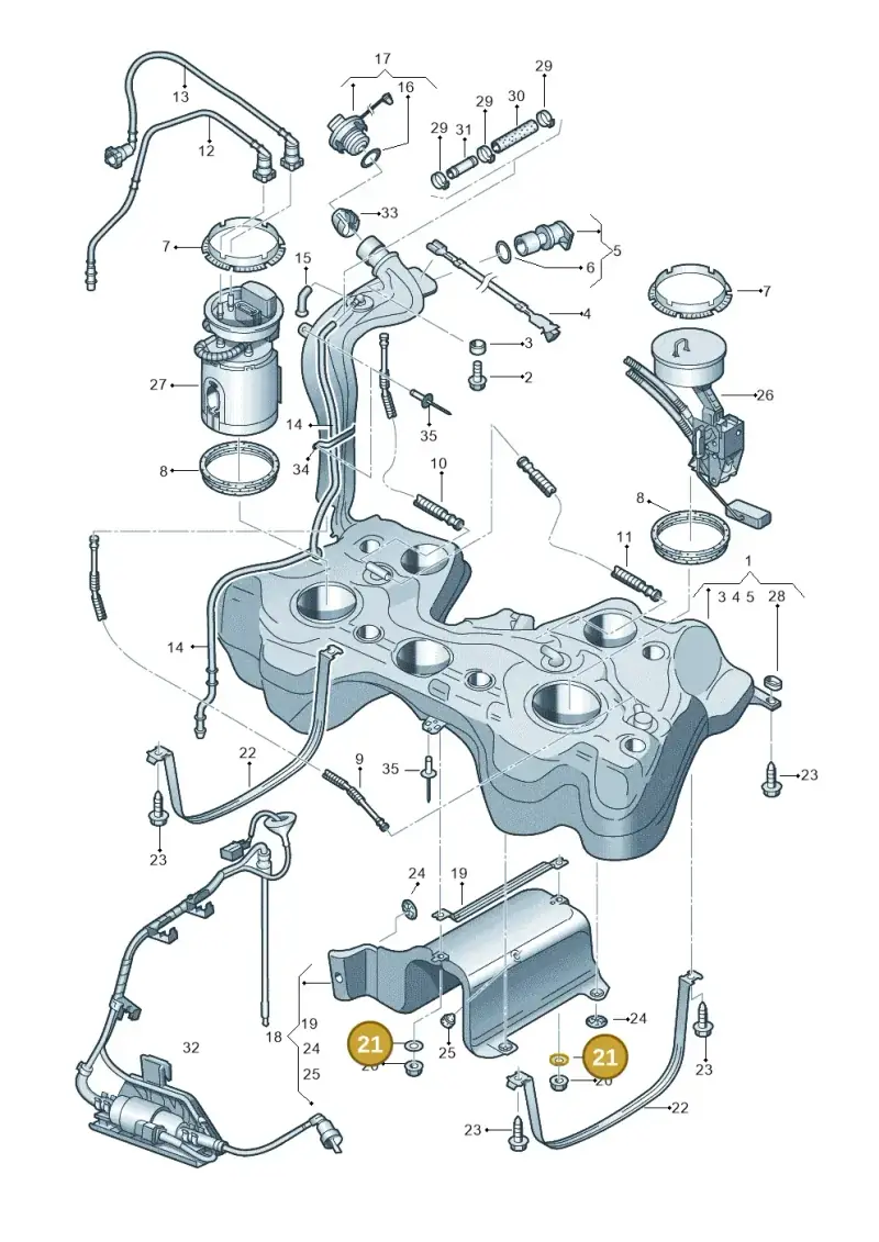 N90057703 — Audi A3/S3/quattro (2005-2007) diagram 412201100, position 21
