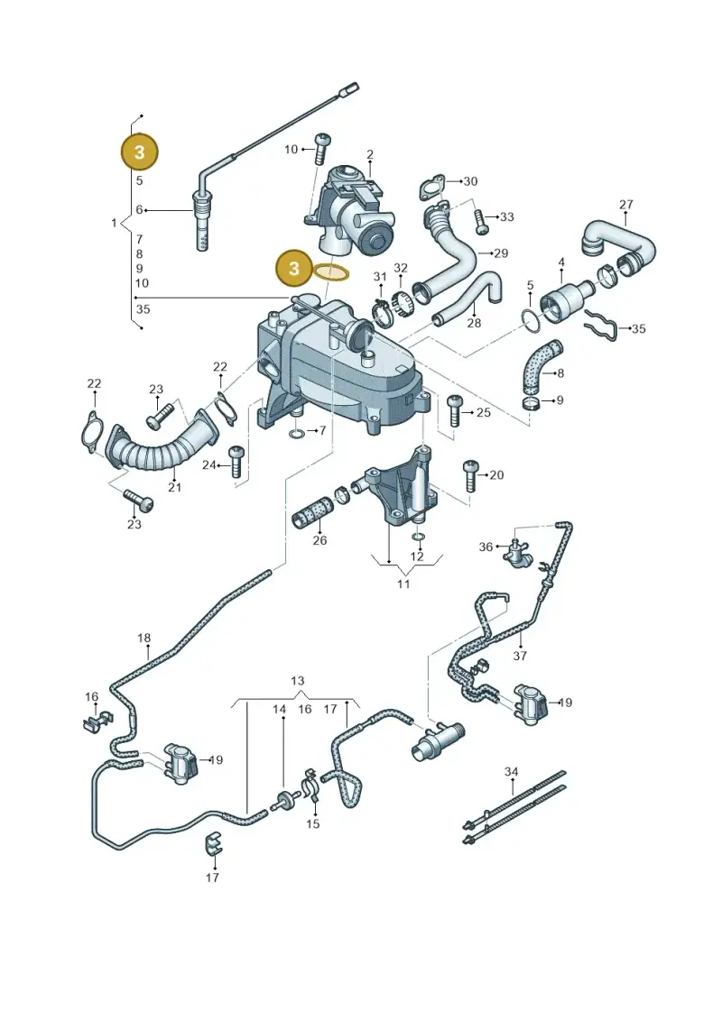 N90062702 — Volkswagen Touareg (2010-2012) diagram 693131600, position 3
