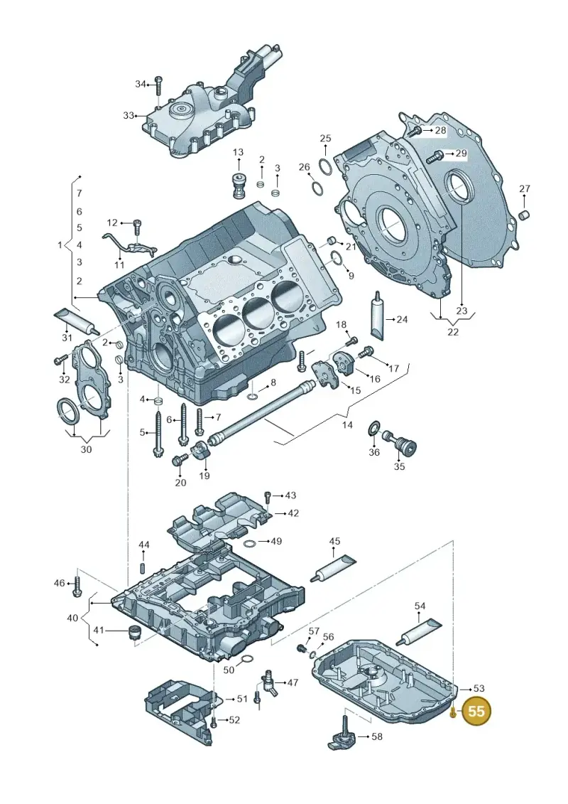 N90071102 — Volkswagen Touareg BlueMotion (2014-2018) diagram 693103050, position 55