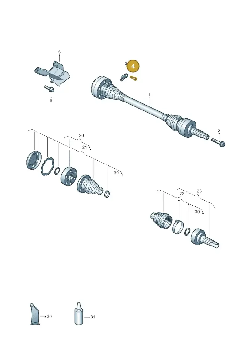 N90097204 — Volkswagen Phaeton 4motion (2010-2016) diagram 710501200, position 4