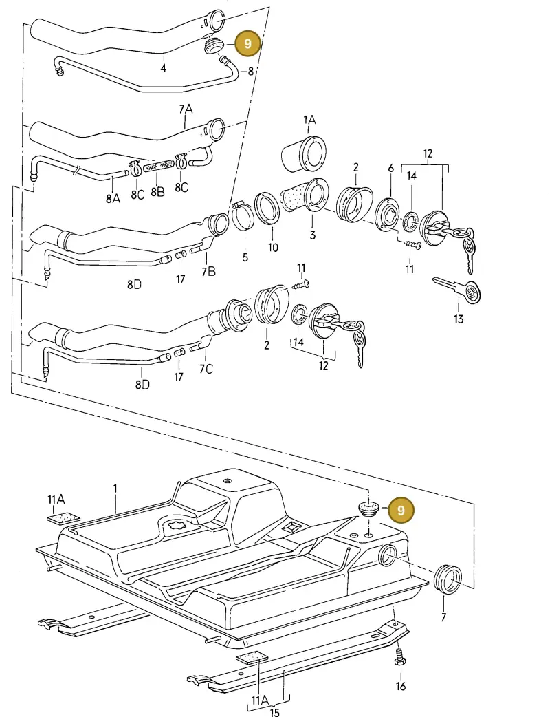 N90100401 — Volkswagen TYPE 2 "ZA" (1995-2003) diagram 004031000, position 9