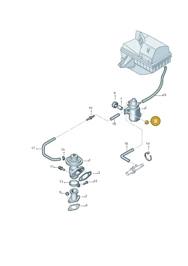 N90106302 — Volkswagen Jetta Wagon (2001-2001) diagram 194131150, position 8
