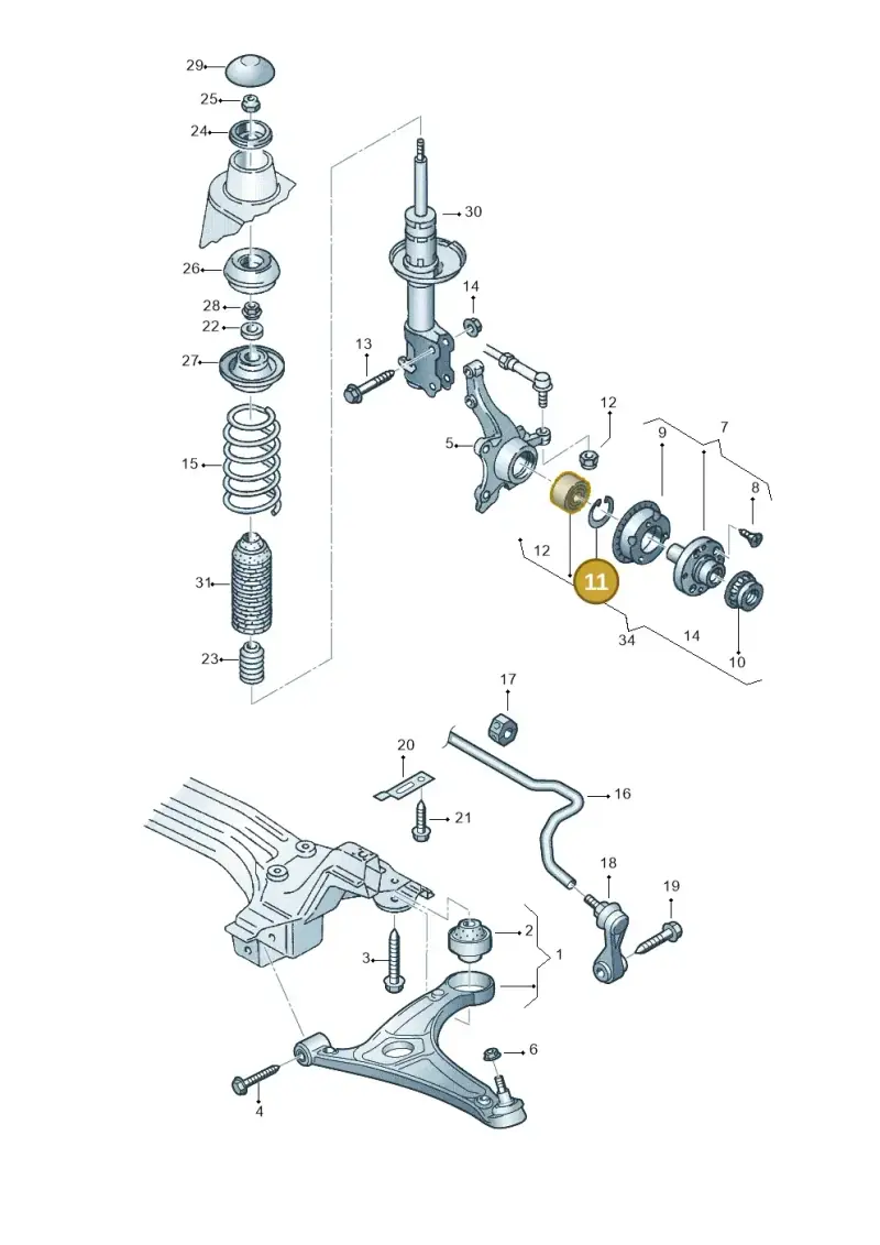 N90115201 — Volkswagen LUPO/3L TDI (1998-2003) diagram 231407130, position 11