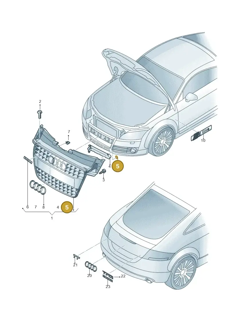 N90116202 — Audi TTS Coupe 2.0 (2010-2014) diagram 707853400, position 5