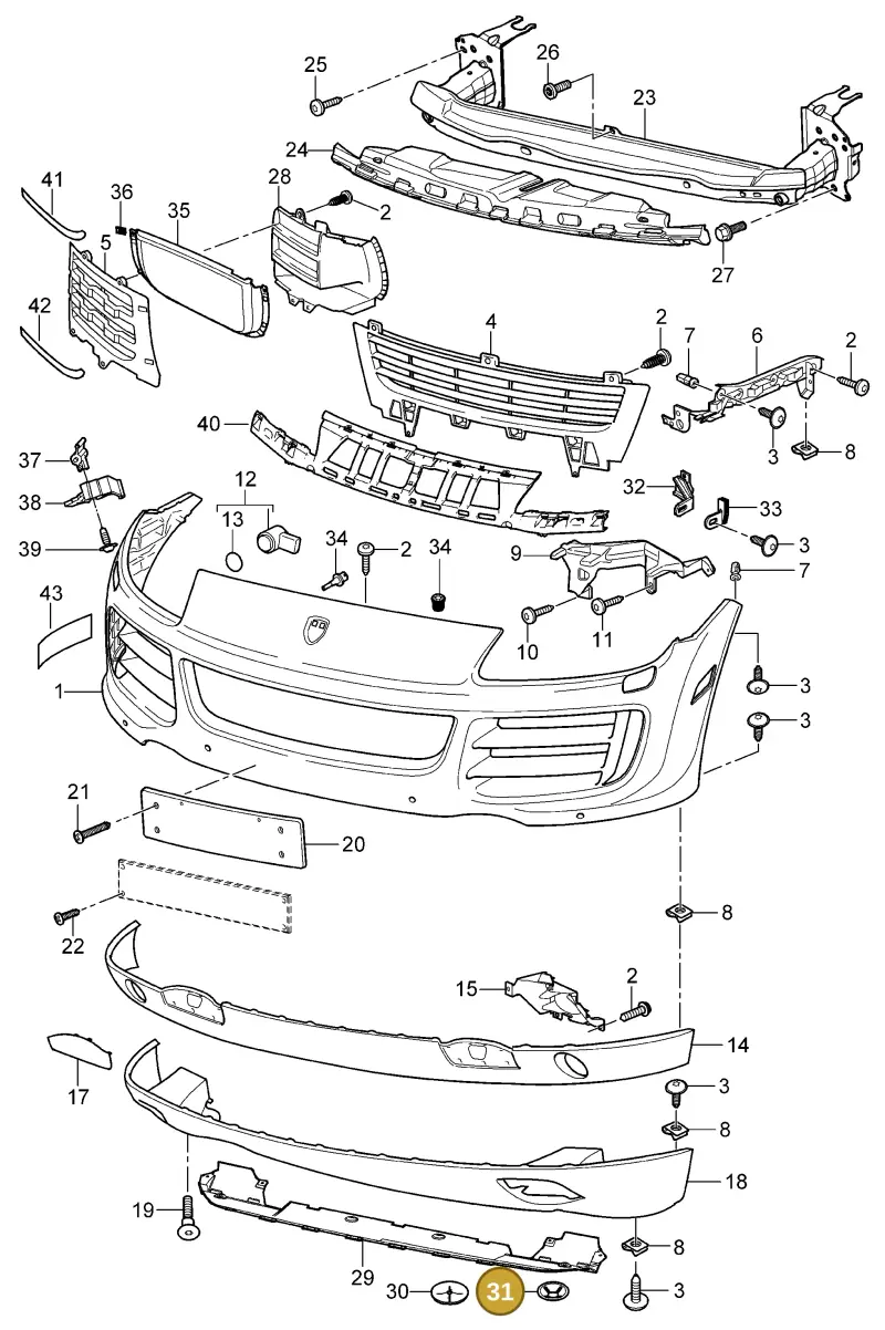 N90116202 — Porsche Cayenne (2007-2010) diagram p31802000, position 31