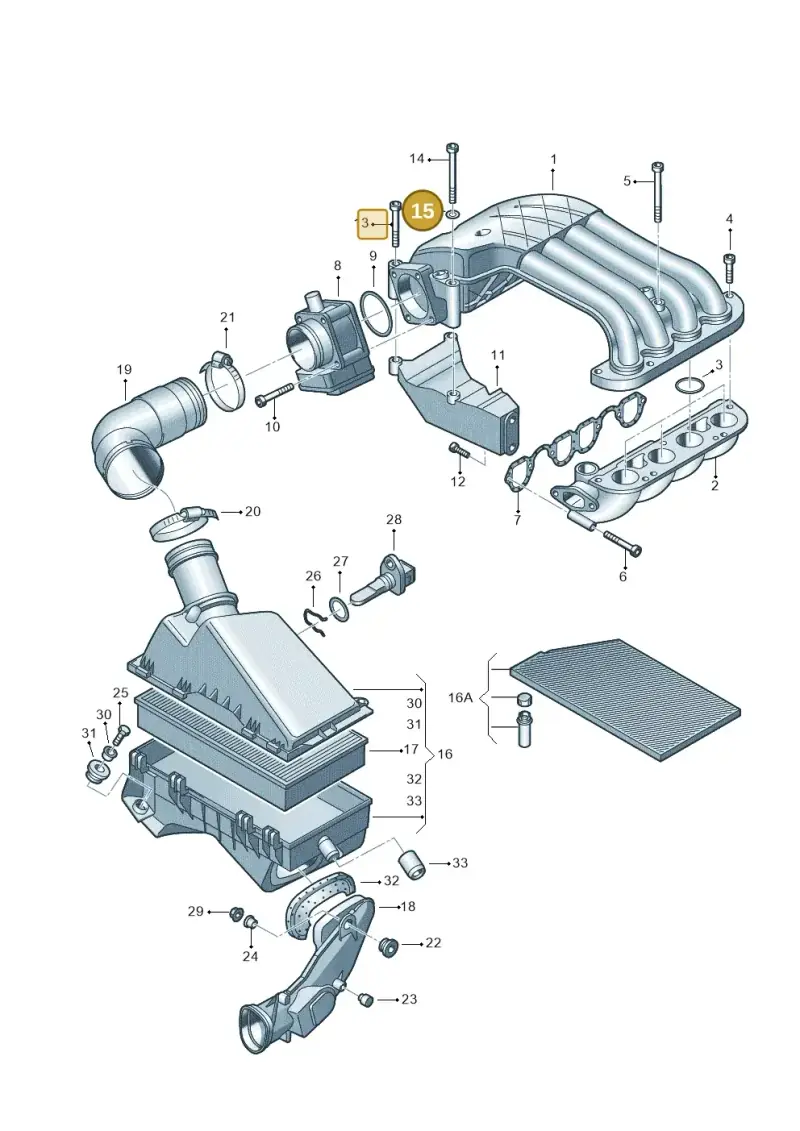 N90155703 — SEAT TOLEDO/LEON/LEON-4 (2001-2006) diagram 194129260, position 15
