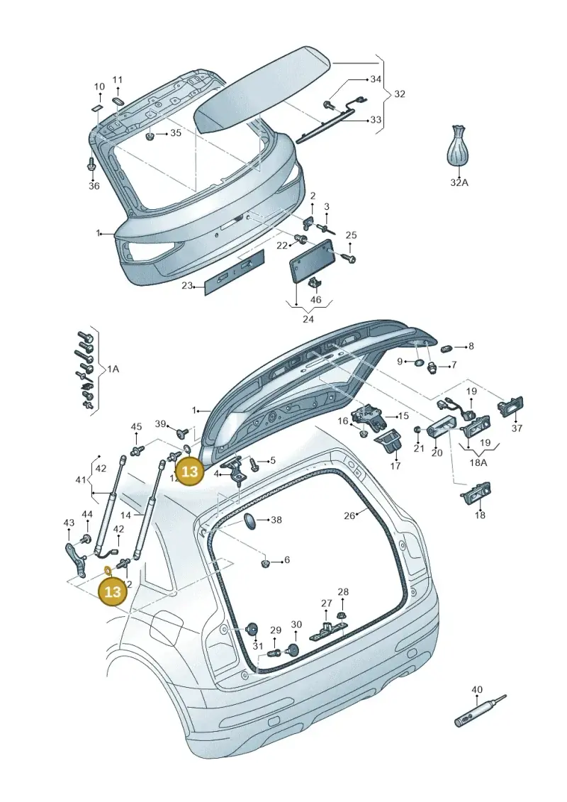 N90155703 — Audi Q3 1.4 (2012-2016) diagram 728827000, position 13