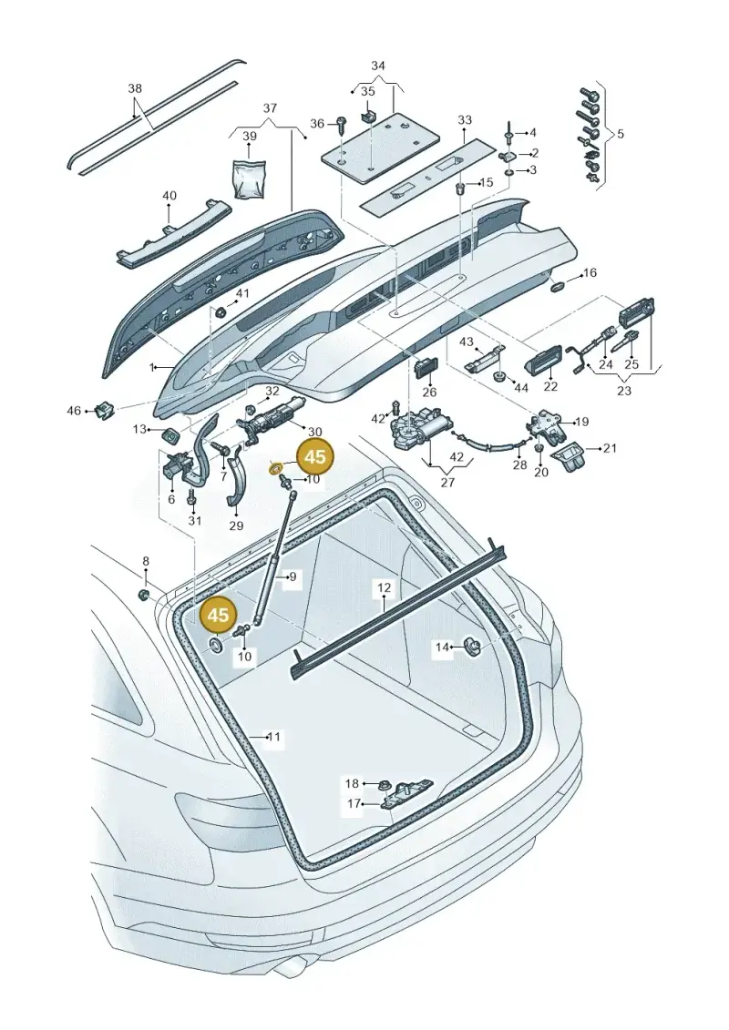 N90155703 — Audi RS4 Avant (2017-2025) diagram 849827100, position 45