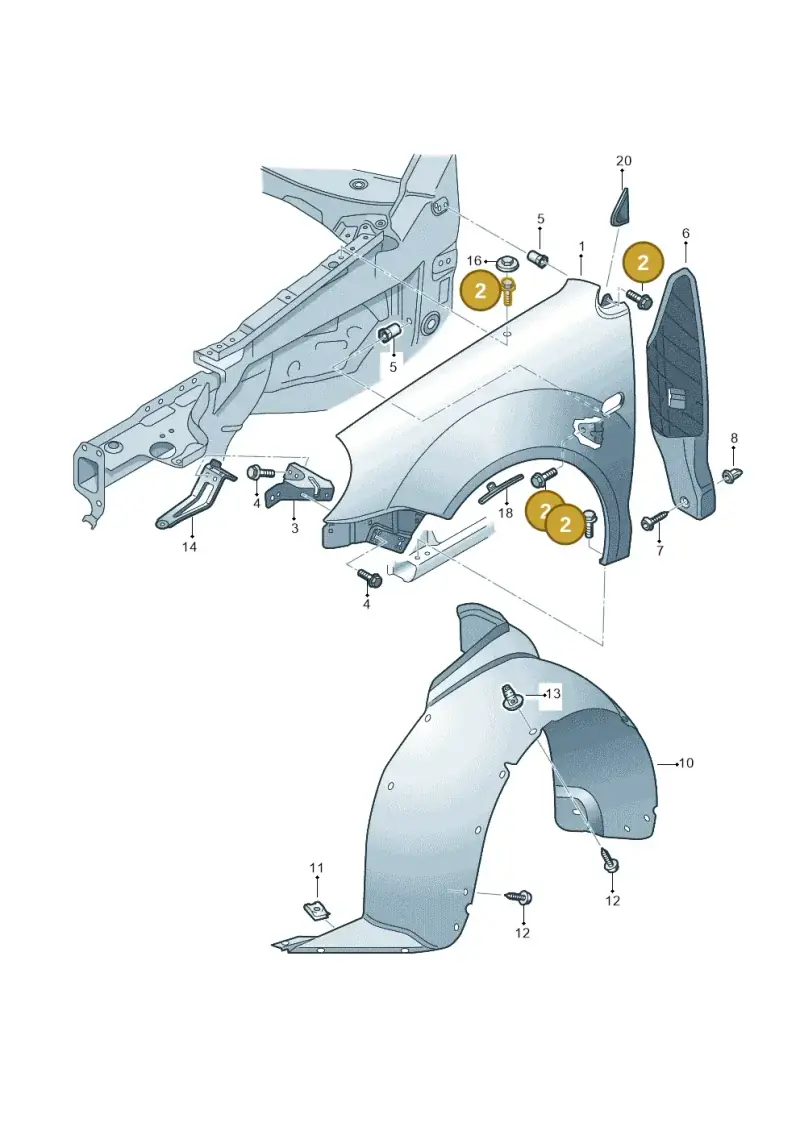 N90167104 — Volkswagen Polo (2011-2014) diagram 253821100, position 2