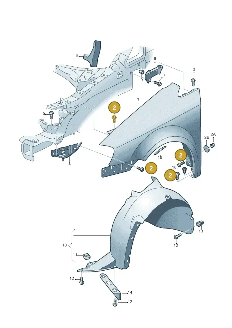 N90167104 — Volkswagen Caddy panel van (2008-2010) diagram 409821100, position 2