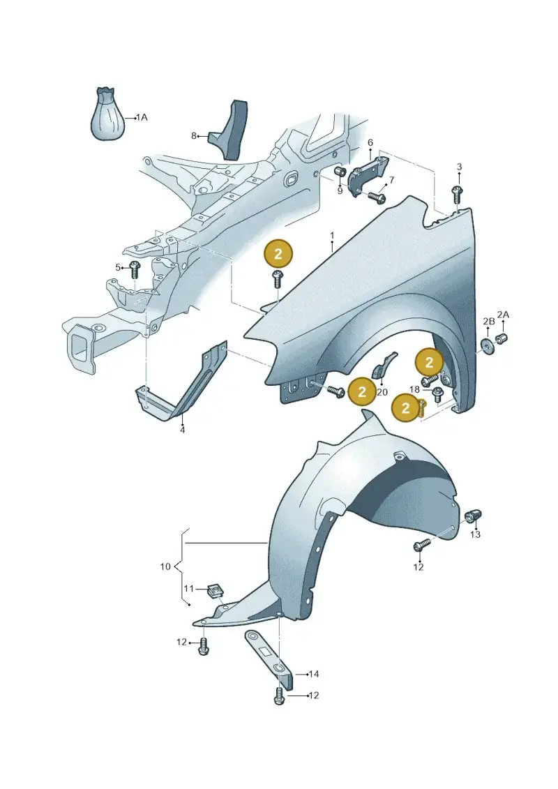 N90167104 — Volkswagen Caddy Maxi Kombi (2010-2015) diagram 694821100, position 2