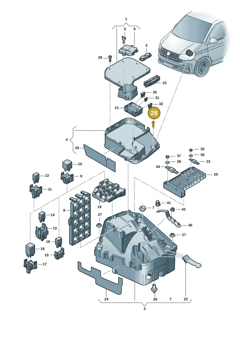 N90172004 — Volkswagen Single-cab transp. (2019-2024) diagram 7ep937020, position 28
