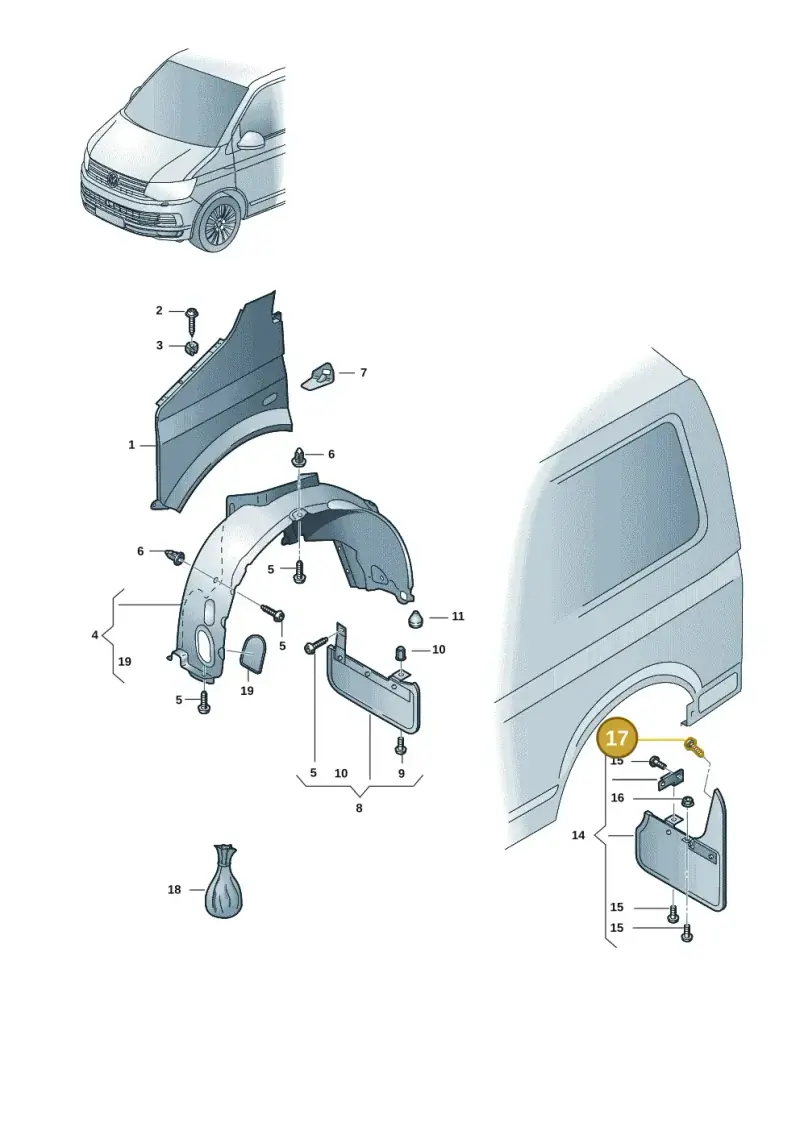 N90172004 — Volkswagen Transport. multivan (2019-2024) diagram 7ep821100, position 17