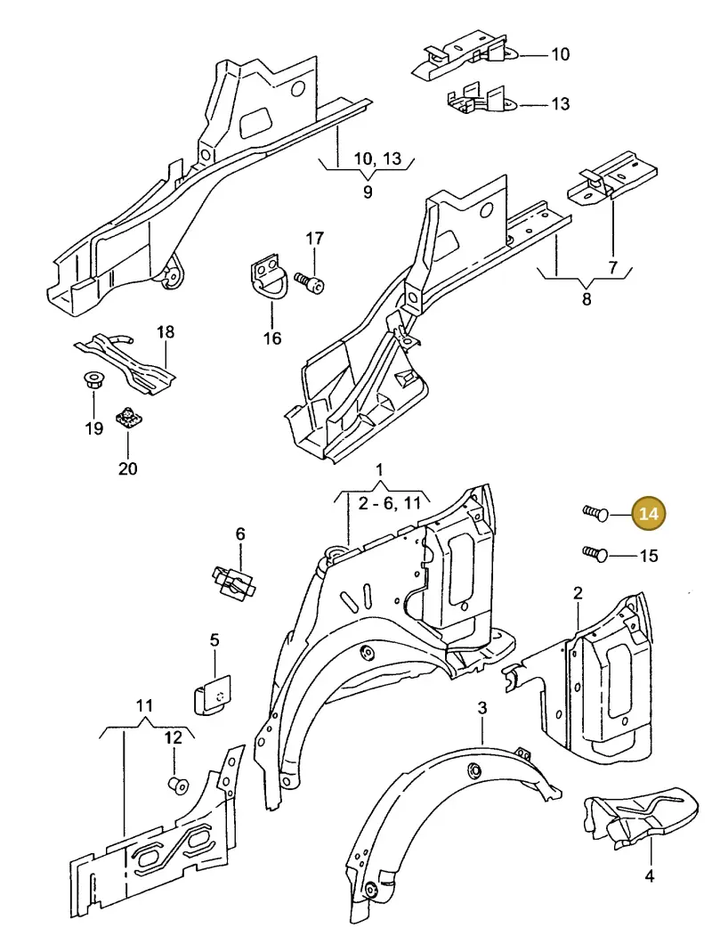 N90175701 — SEAT CORDOBA/VARIO (1999-2002) diagram 242803300, position 14