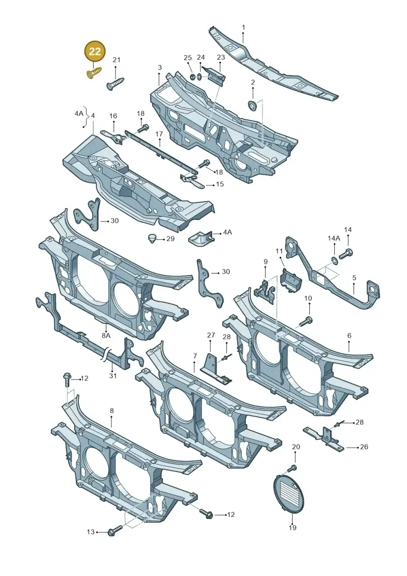 N90175701 — Audi A6/Wagon/quattro (2001-2004) diagram 260805000, position 22