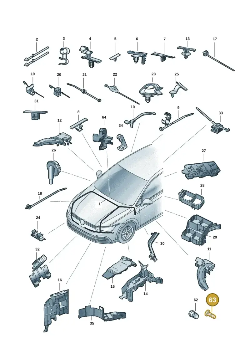 N90175701 — Volkswagen Golf (2019-2025) diagram 5h0971081, position 63