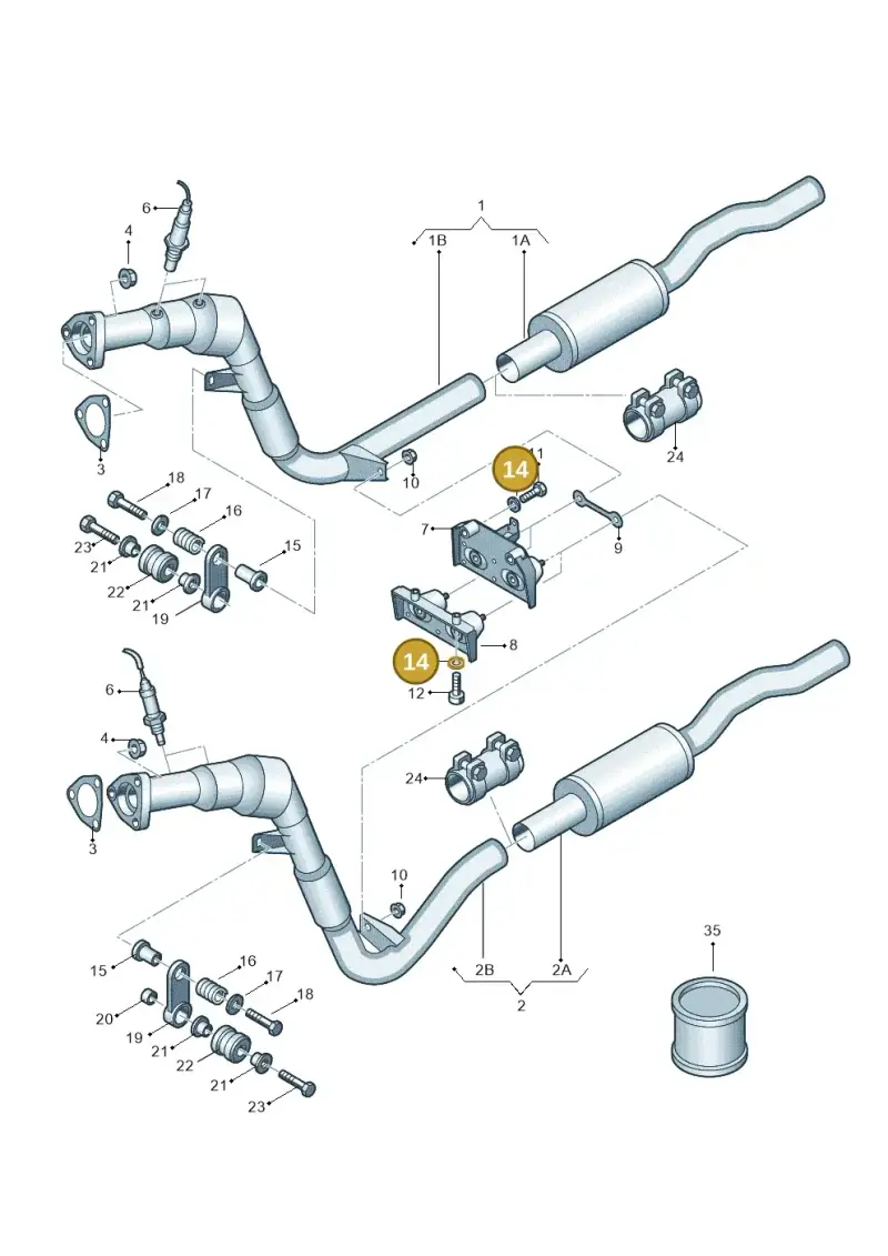 N90179103 — Audi A8/S8/qu. lang (2003-2007) diagram 291253500, position 14