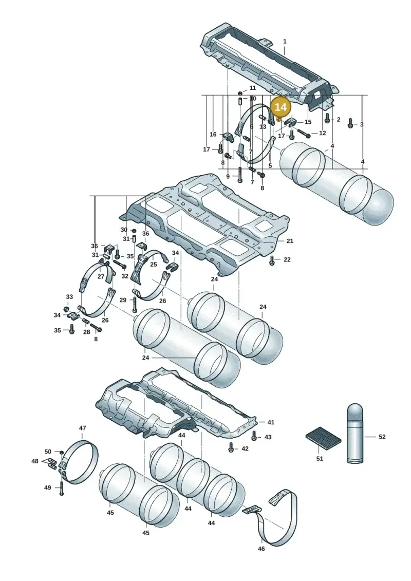 N90183803 — Volkswagen Caddy Maxi Kombi (2020-2024) diagram 2ka201010, position 14