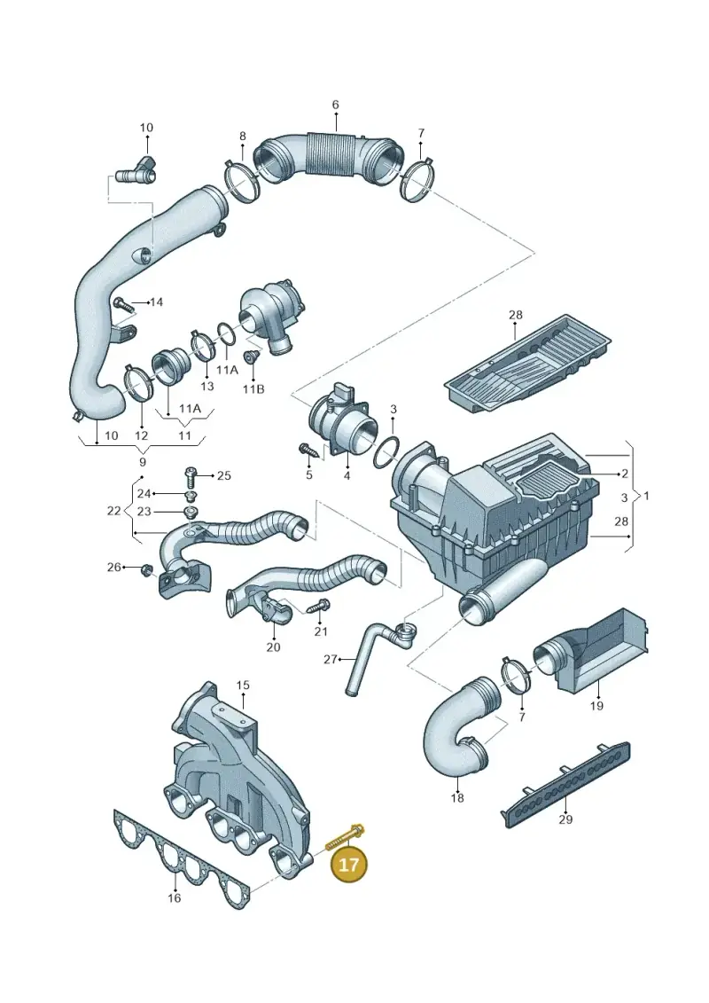 N90200604 — Volkswagen Passat estate (2008-2011) diagram 656129300, position 17