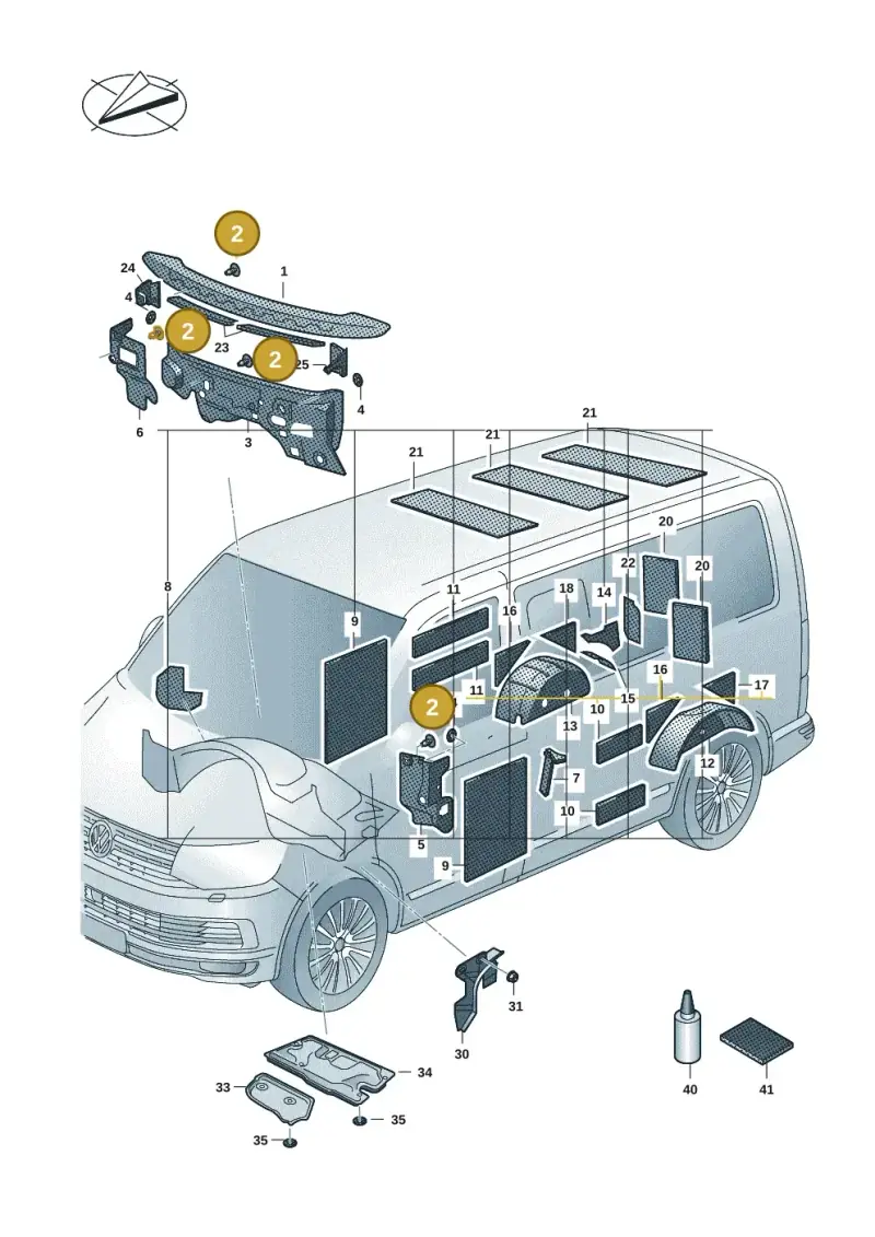 N90201601 — Volkswagen Transport. multivan (2019-2024) diagram 7em863400, position 2