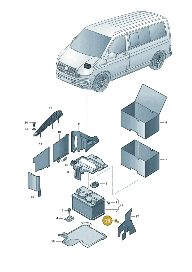 N90201601 — Volkswagen Single-cab transp. (2019-2024) diagram 7em915000, position 18