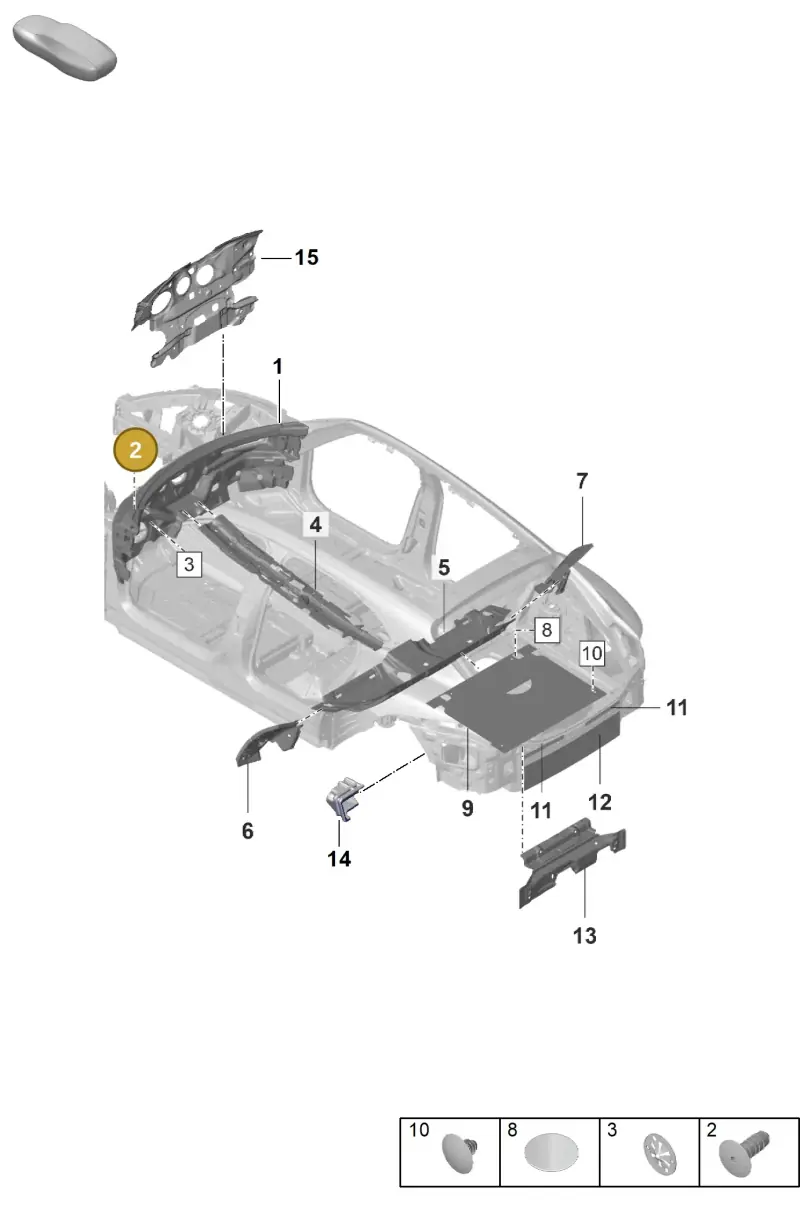 N90201601 — Porsche Taycan Sport Turismo (2023-2025) diagram p56807445, position 2