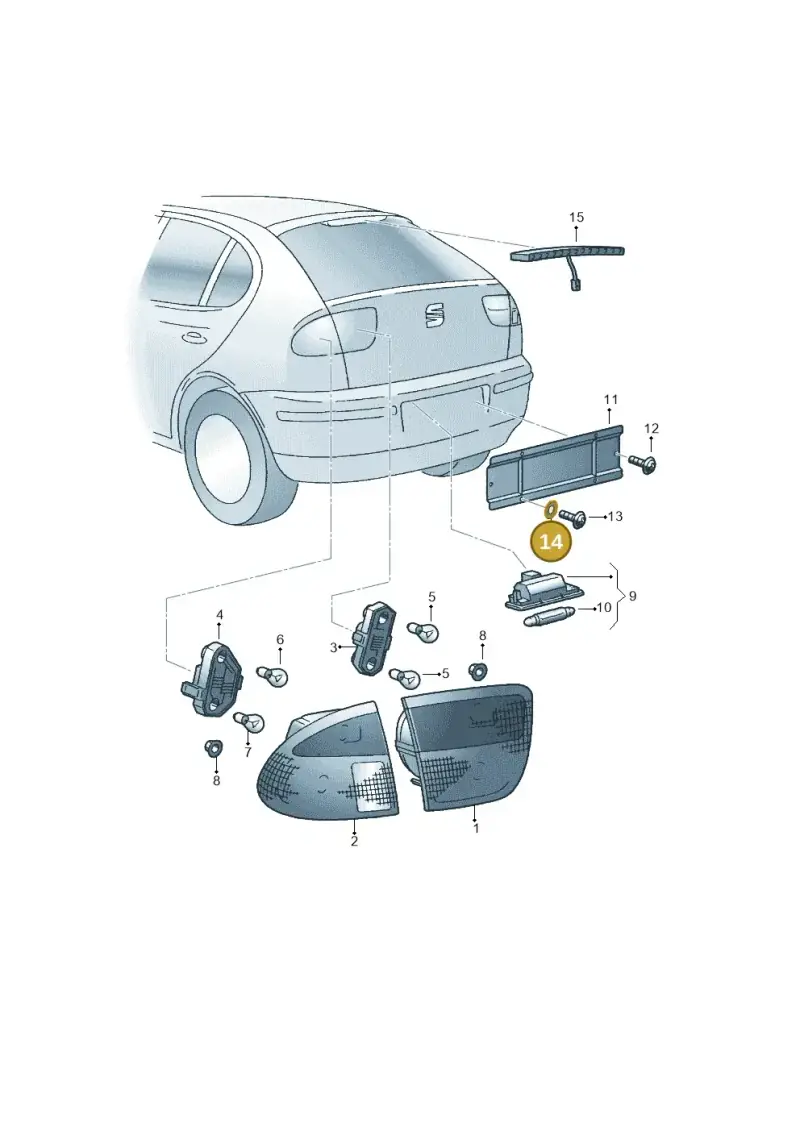N90205604 — SEAT TOLEDO/LEON/LEON-4 (2001-2006) diagram 205945100, position 14