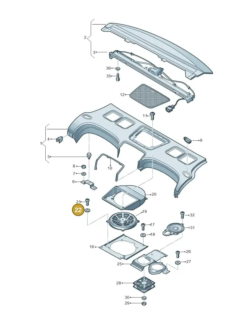 N90205604 — Audi A8L qu. 3.0 TDI (2009-2014) diagram 696863100, position 22