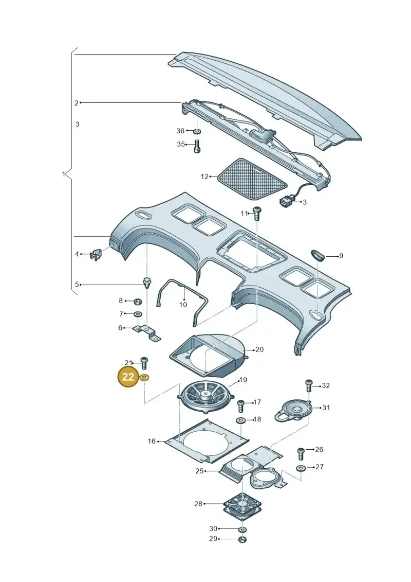 N90205604 — Audi A8 (2013-2018) diagram 771863100, position 22