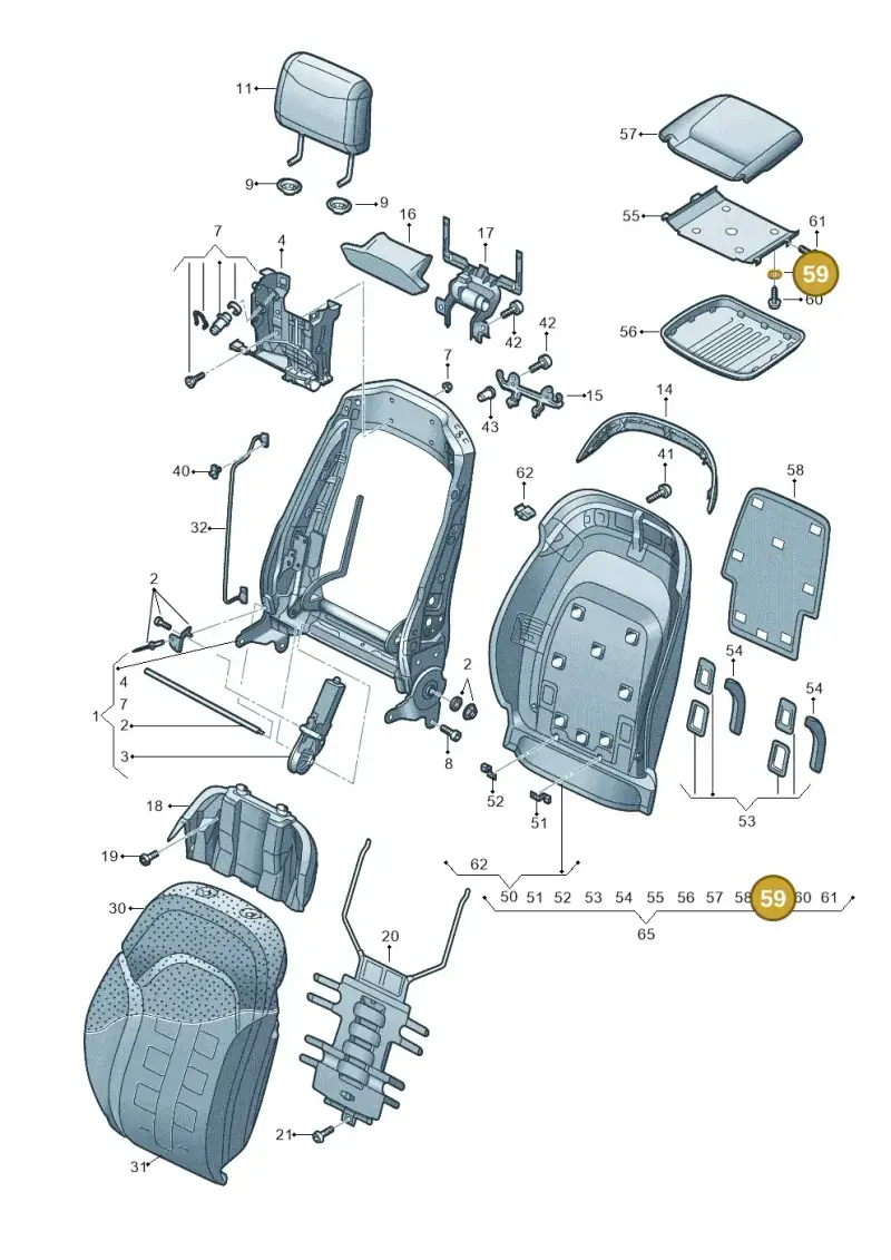 N90205604 — Audi A8 (2013-2018) diagram 771881540, position 59