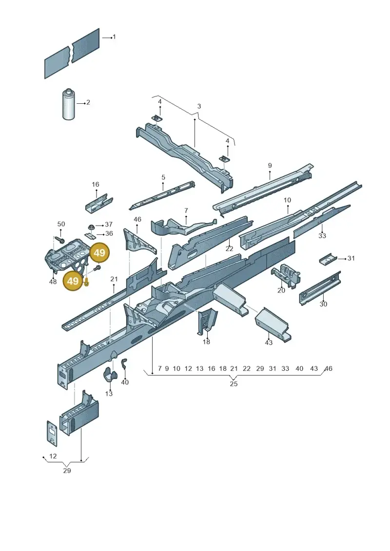 N90232201 — Volkswagen Crafter 35 panel (2011-2016) diagram 483803000, position 49