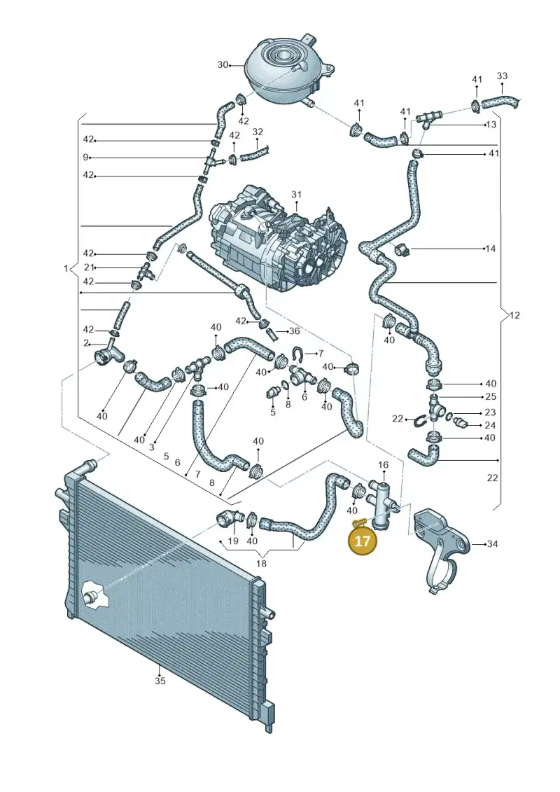 N90232201 — Volkswagen E-Golf (2014-2021) diagram 774121010, position 17