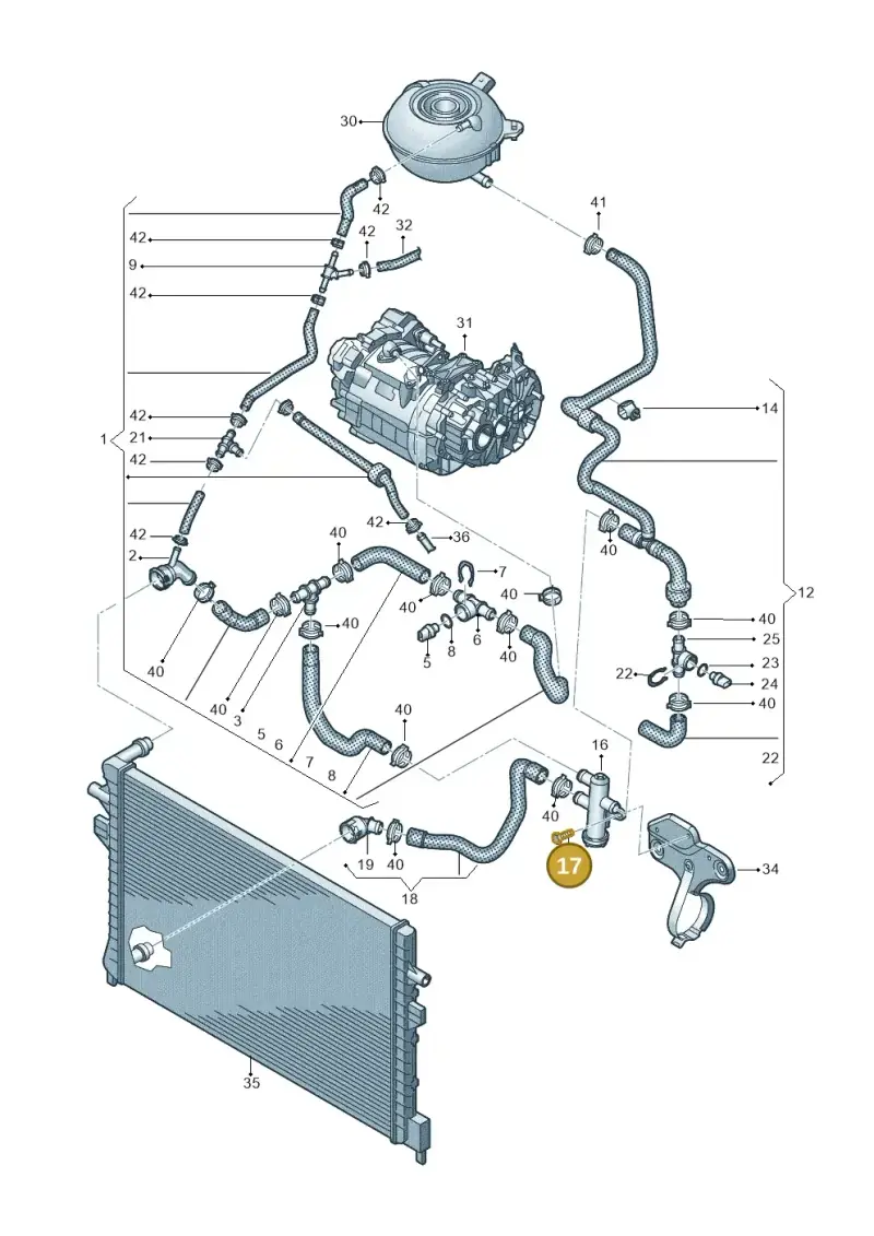 N90232201 — Volkswagen E-Golf (2014-2021) diagram 774121030, position 17