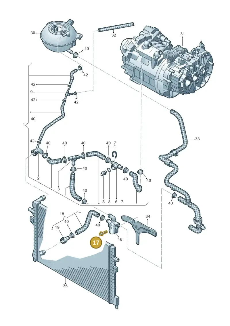 N90232201 — Volkswagen E-Golf (2014-2021) diagram 774121200, position 17