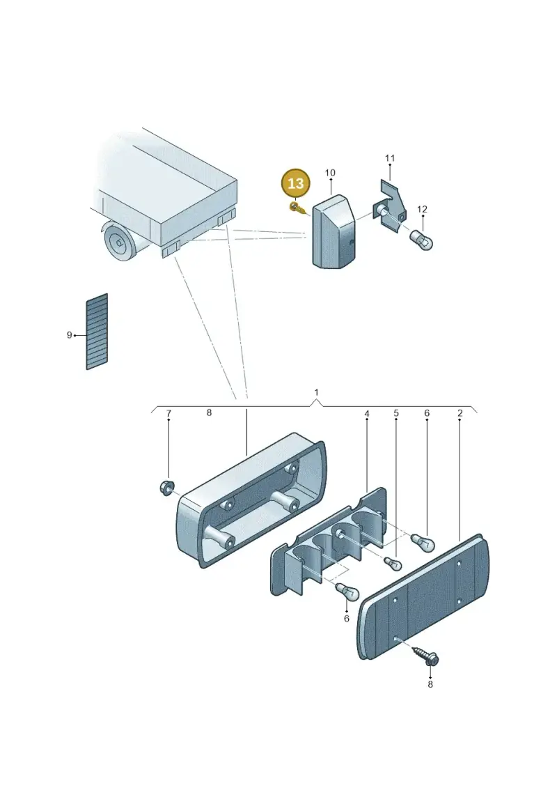 N90235701 — Volkswagen TRANSPORTER OFFEN (7J) 07 (2006-2007) diagram 411945000, position 13
