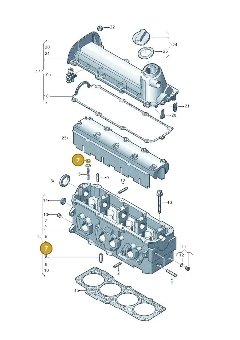 N90244201 — Volkswagen Jetta 2.0 (2015-2015) diagram 477103450, position 7