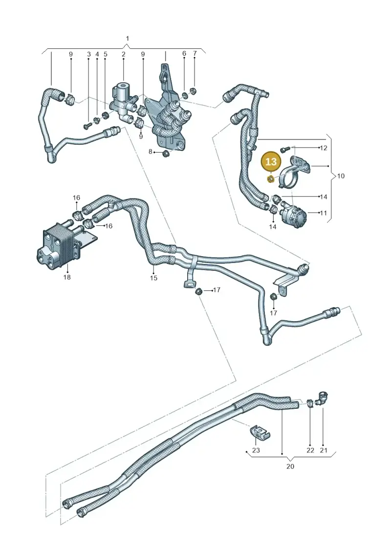 N90244201 — Volkswagen Golf 2.0 BlueMotion (2019-2024) diagram 746819950, position 13