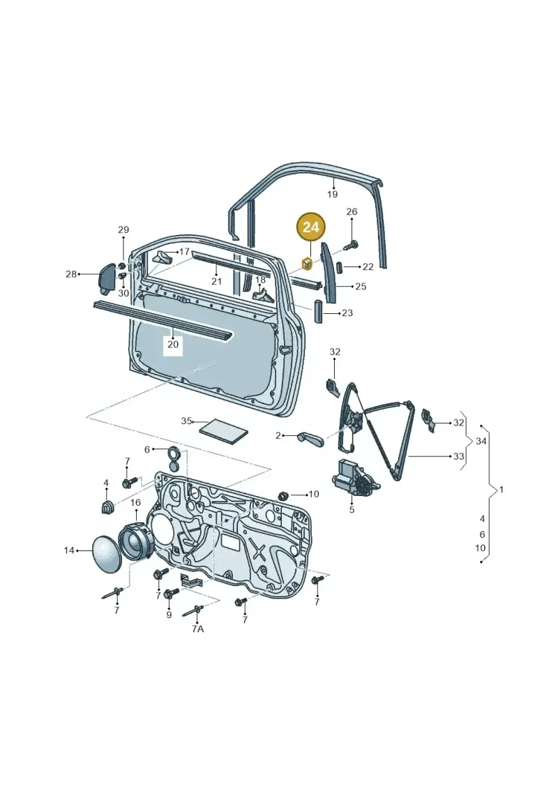 N90257703 — Volkswagen Polo (2011-2014) diagram 376837600, position 24